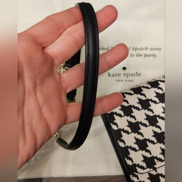 NWOT Kate Spade ♠️ Black & White Houndstooth Clutch/Crossbody Bag - Picture 2 of 14